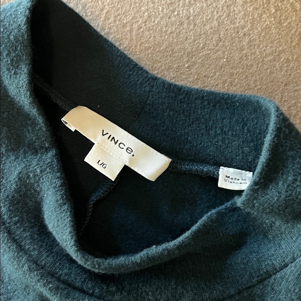 VINCE Mock Neck Long Sleeve A-Line Dress Size Large - Picture 7 of 12